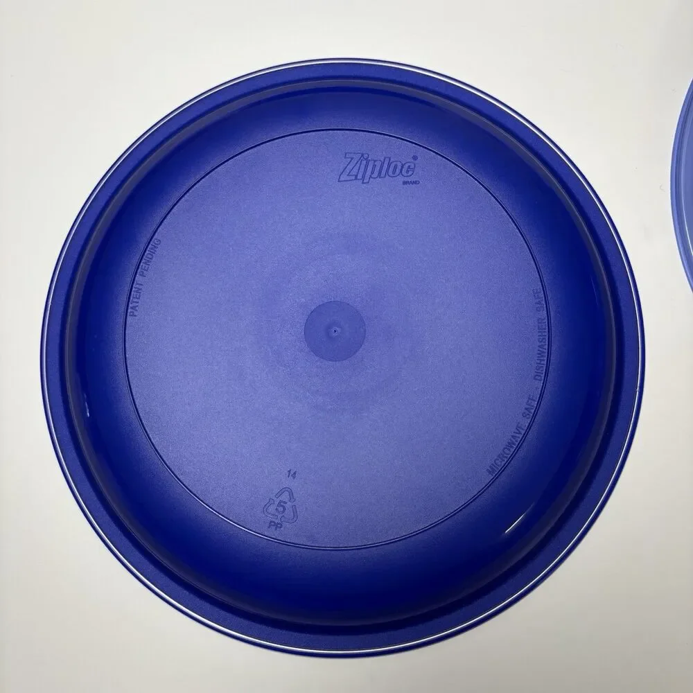 Ziploc TableTops 2 Pack Dinner Plates with Snap 'n Seal Lids NEW Blue